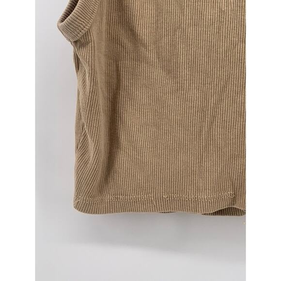 ZARA Women's Tan Rib Knit Casual Crewneck Sleeveless Cropped Top SZ S - Picture 6 of 11